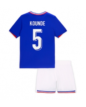 Francia Jules Kounde #5 Maglia Gara Casa Repliche Europei 2024 Bambino